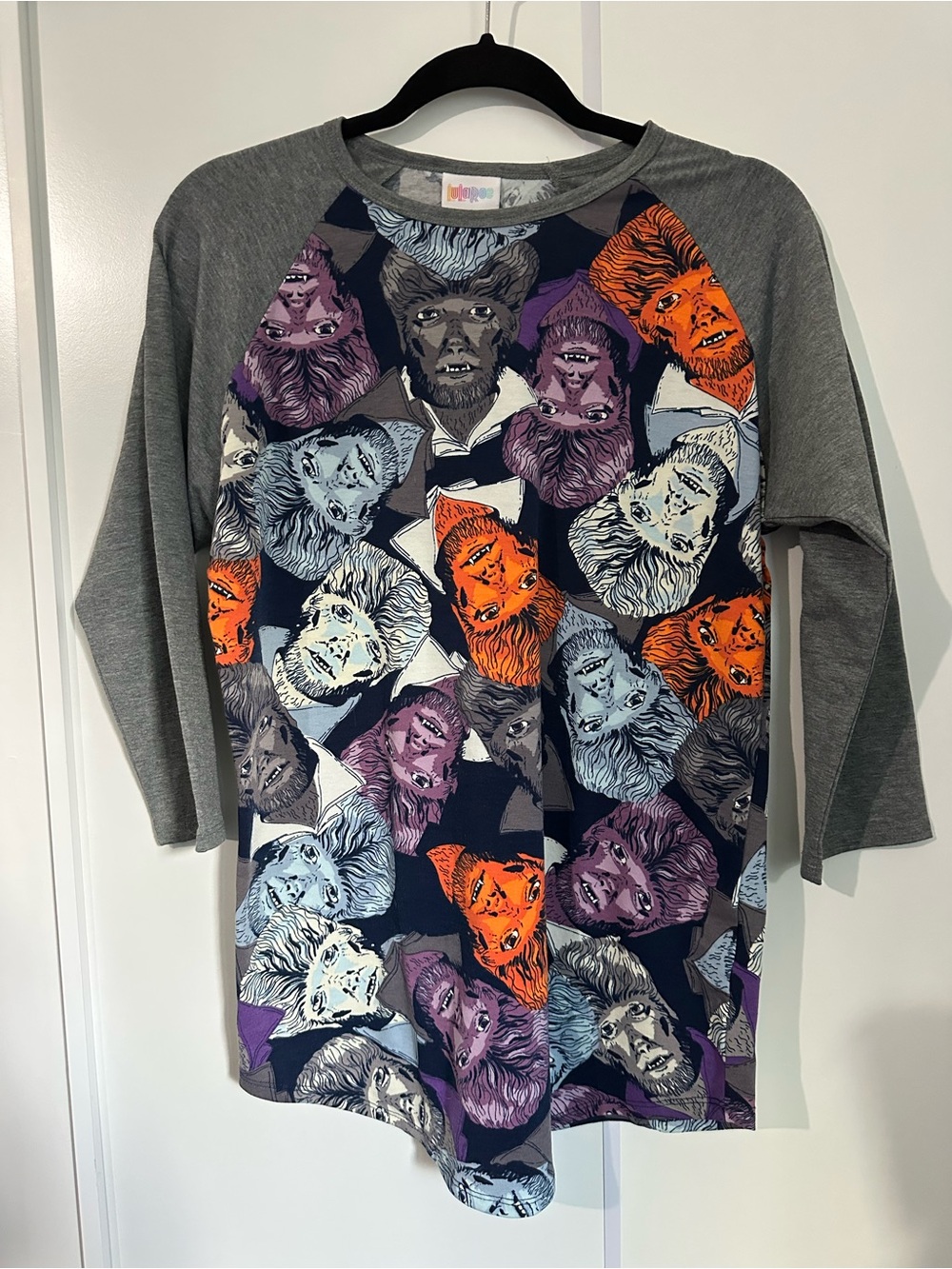 LuLaRoe vintage Halloween 3/4 sleeve Randy with wolf man
